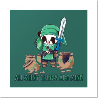 Cute panda adventurer All shiny things are mine Posters and Art